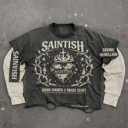 SAINTISH "CROWNED HEART" DOUBLE LAYER TEE